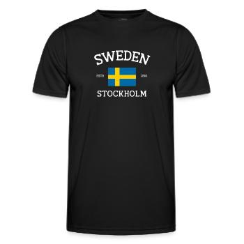 Schweden - Männer Funktions-T-Shirt - Schwarz - Vorne - AI Model Male 178 dark (178cm)