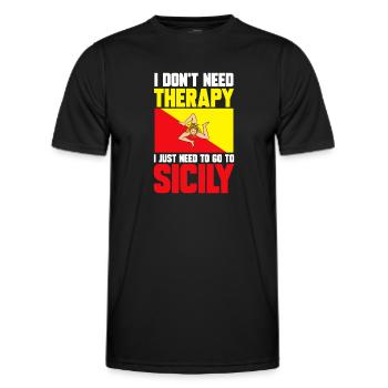 Sicily Flag Italy Sicily - Men's Functional T-Shirt - black - Front - AI Model Male 178 dark (178cm)