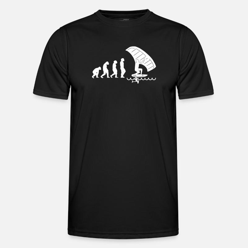 Wingfoil-Surfer Wingfoiling Hydrofoil Evolution - Männer Funktions-T-Shirt - Schwarz