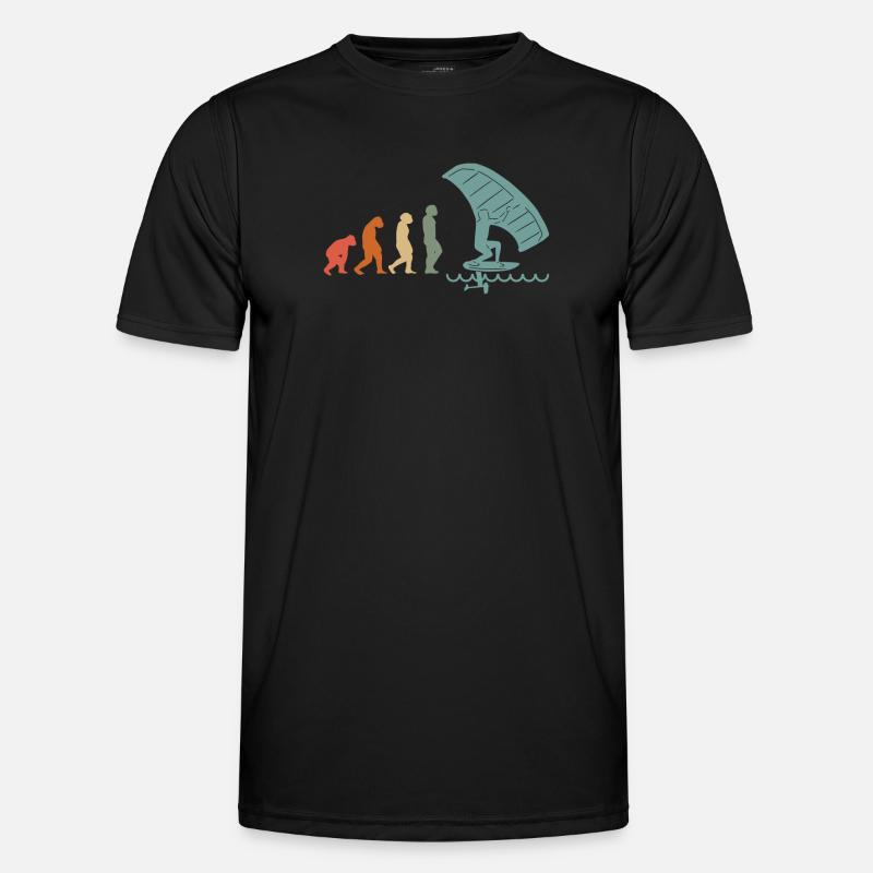 Wingfoil-Surfer Wingfoiling Hydrofoil Evolution - Männer Funktions-T-Shirt - Schwarz