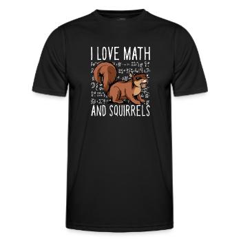 School Forest Animal Funny I Love Math And Squirre - Männer Funktions-T-Shirt - Schwarz - Vorne - AI Model Male 178 dark (178cm)
