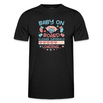 Schwanger Schwangerschaft Baby on board - Männer Funktions-T-Shirt - Schwarz - Vorne - AI Model Male 178 dark (178cm)