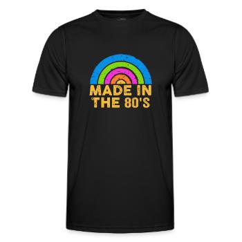 80er Die Musik der 80er Jahre - Männer Funktions-T-Shirt - Schwarz - Vorne - AI Model Male 178 dark (178cm)