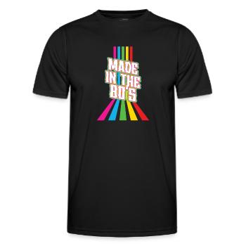 80er Die Musik der 80er Jahre - Männer Funktions-T-Shirt - Schwarz - Vorne - AI Model Male 178 dark (178cm)
