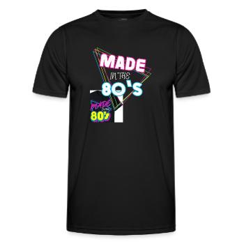 80er Die Musik der 80er Jahre - Männer Funktions-T-Shirt - Schwarz - Vorne - AI Model Male 178 dark (178cm)