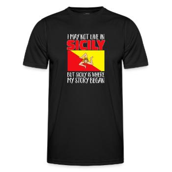 Sicily Flag Italy Sicily - Men's Functional T-Shirt - black - Front - AI Model Male 178 dark (178cm)