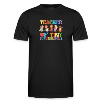 Professeur De Minuscules Super-Héros Leçons Drôles - T-shirt sport Homme - noir - Devant - AI Model Male 178 dark (178cm)