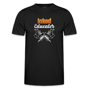 Éducateur tatoué Professeur tatoué Professeur - T-shirt sport Homme - noir - Devant - AI Model Male 178 dark (178cm)