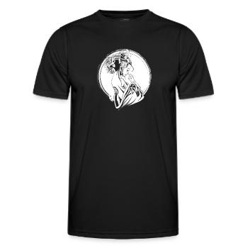 Geisha Flowers - Men's Functional T-Shirt - black - Front - AI Model Male 178 dark (178cm)