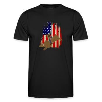Taureaux équitation rodéo cadeau - T-shirt sport Homme - noir - Devant - AI Model Male 178 dark (178cm)