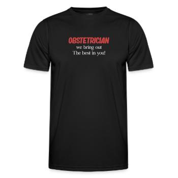 Obstetrician We bring the child in you to the - Men's Functional T-Shirt - black - Front - AI Model Male 178 dark (178cm)