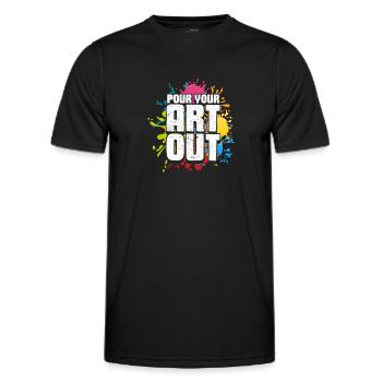 Pour your art out - Men's Functional T-Shirt - black - Front - AI Model Male 178 dark (178cm)