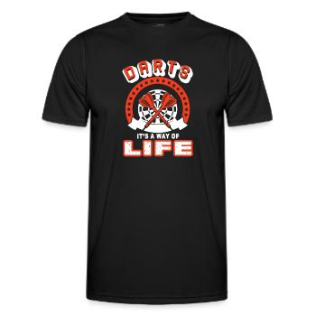 Darts Is A Away Of Life - Men's Functional T-Shirt - black - Front - AI Model Male 178 dark (178cm)