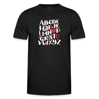 ABC craie Alphabet je t’aime professeur étudiant - T-shirt sport Homme - noir - Devant - AI Model Male 178 dark (178cm)