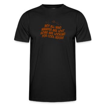 Wandern Sie auf der Suche nach kühlen Felsen - Männer Funktions-T-Shirt - Schwarz - Vorne - AI Model Male 178 dark (178cm)
