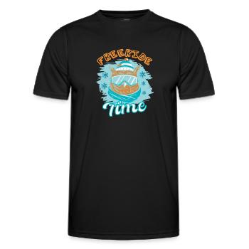 Freeride Time - Skifahrer Geschenk - Ski & Mountain - Männer Funktions-T-Shirt - Schwarz - Vorne - AI Model Male 178 dark (178cm)
