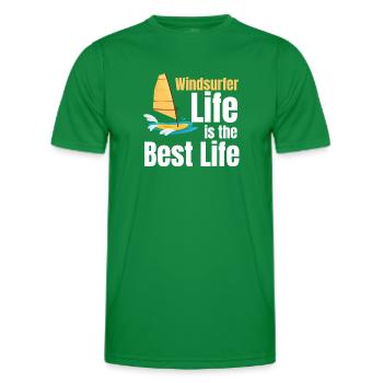 Windsurfer Das Leben Ist Das Beste Leben - Männer Funktions-T-Shirt - Kelly Green - Vorne - AI Model Male 178 dark (178cm)