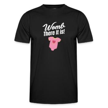 Womb, there it is! Funny midwife - Men's Functional T-Shirt - black - Front - AI Model Male 178 dark (178cm)