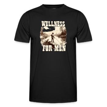 Wellness für Männer Angler Herren T-shirt Fischer - Männer Funktions-T-Shirt - Schwarz - Vorne - AI Model Male 178 dark (178cm)