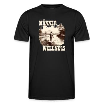 Männer Wellness Angelausflug Angler Geschenk - Männer Funktions-T-Shirt - Schwarz - Vorne - AI Model Male 178 dark (178cm)