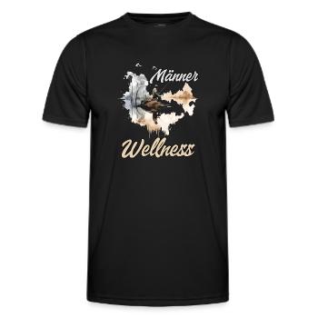Männer Wellness Angler Geschenk Angler Herren - Männer Funktions-T-Shirt - Schwarz - Vorne - AI Model Male 178 dark (178cm)