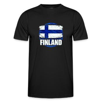Finland - Men's Functional T-Shirt - black - Front - AI Model Male 178 dark (178cm)
