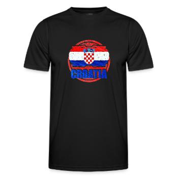Kroatien - Männer Funktions-T-Shirt - Schwarz - Vorne - AI Model Male 178 dark (178cm)