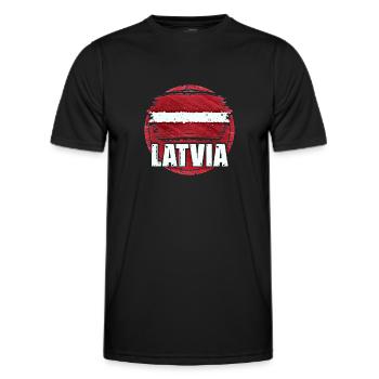 Lettonie - T-shirt sport Homme - noir - Devant - AI Model Male 178 dark (178cm)