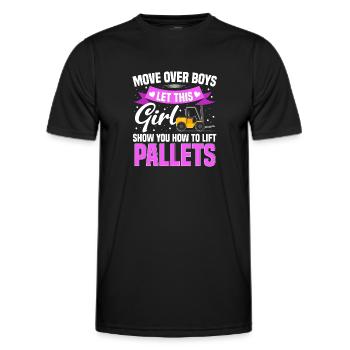 Let This Girl Show How To Lift Pallets Forklift Dr - Men's Functional T-Shirt - black - Front - AI Model Male 178 dark (178cm)