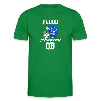 Proud Awesome Qb Quarterback Soccer Kickoff - Men's Functional T-Shirt - kelly green - Front - AI Model Male 178 dark (178cm)