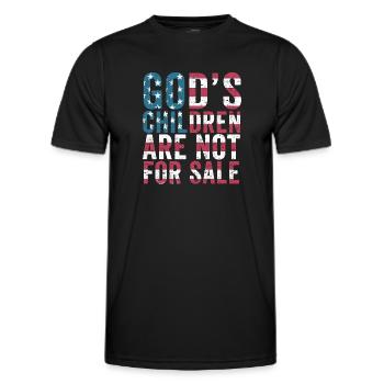 God's Children Are Not For Sale Christian Children - Men's Functional T-Shirt - black - Front - AI Model Male 178 dark (178cm)