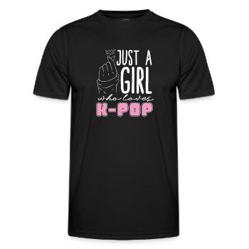 Korean Pop Music Girl Gift K Pop - Men's Functional T-Shirt - black - Front - AI Model Male 178 dark (178cm)