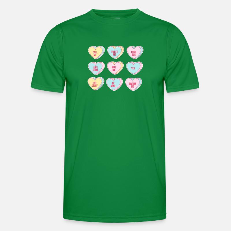 Joyeuse Saint-Valentin Candy Conversation Coeurs T-shirt sport Homme