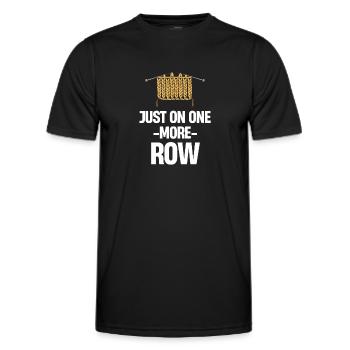 Only one more row: knitting, crocheting, - Men's Functional T-Shirt - black - Front - AI Model Male 178 dark (178cm)