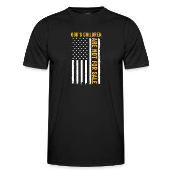God's Children Are Not For Sale Christian Children - Men's Functional T-Shirt - black - Front - AI Model Male 178 dark (178cm)