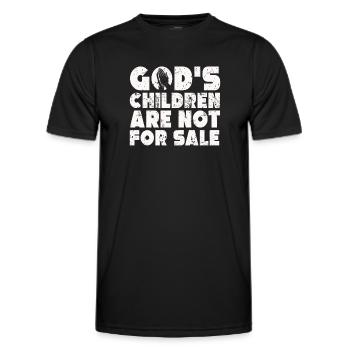 God's Children Are Not For Sale Christian Children - Men's Functional T-Shirt - black - Front - AI Model Male 178 dark (178cm)