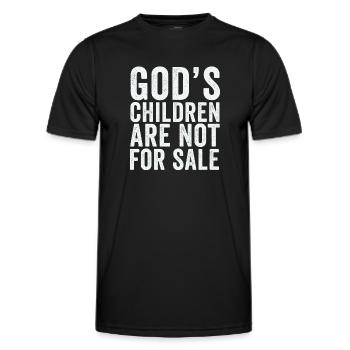 God's Children Are Not For Sale Christian Children - Men's Functional T-Shirt - black - Front - AI Model Male 178 dark (178cm)
