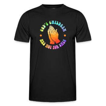 God's Children Are Not For Sale Christian Children - Men's Functional T-Shirt - black - Front - AI Model Male 178 dark (178cm)
