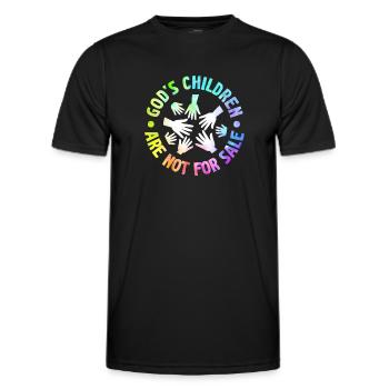God's Children Are Not For Sale Christian Children - Men's Functional T-Shirt - black - Front - AI Model Male 178 dark (178cm)