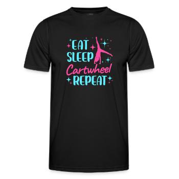 Manger Dormir Roue de charrette Répéter - T-shirt sport Homme - noir - Devant - AI Model Male 178 dark (178cm)