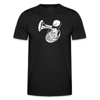 Fanfare Train Tuba - Men's Functional T-Shirt - black - Front - AI Model Male 178 dark (178cm)