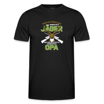 Wild Jäger Opa Geschenk für Großvater Jagd - Männer Funktions-T-Shirt - Schwarz - Vorne - AI Model Male 178 dark (178cm)