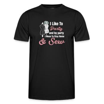 I like to party and by party I mean to - Men's Functional T-Shirt - black - Front - AI Model Male 178 dark (178cm)