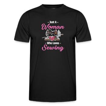 Just a woman who loves to sew - Men's Functional T-Shirt - black - Front - AI Model Male 178 dark (178cm)