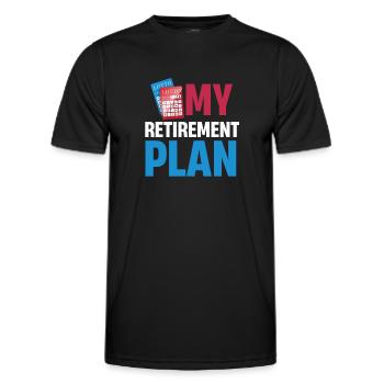 Meine Altersvorsorge Lustige Lotterie Spieler - Männer Funktions-T-Shirt - Schwarz - Vorne - AI Model Male 178 dark (178cm)