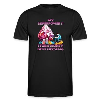 Crystal adventure for explorers and crystal - Men's Functional T-Shirt - black - Front - AI Model Male 178 dark (178cm)