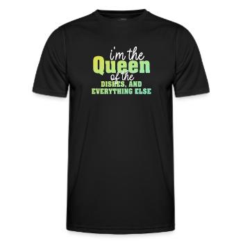 Reine de la lessive, de la vaisselle et de tout le reste - T-shirt sport Homme - noir - Devant - AI Model Male 178 dark (178cm)
