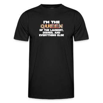 Reine de la lessive, de la vaisselle et de tout le reste - T-shirt sport Homme - noir - Devant - AI Model Male 178 dark (178cm)