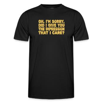 Gleichgültigkeit, Sarkasmus, andere Haltung - Männer Funktions-T-Shirt - Schwarz - Vorne - AI Model Male 178 dark (178cm)