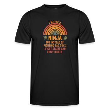 Wie eine Ninja-Hausfrau - Männer Funktions-T-Shirt - Schwarz - Vorne - AI Model Male 178 dark (178cm)